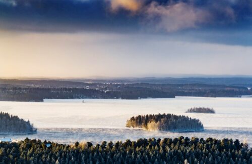 scenic view sea against sky winter